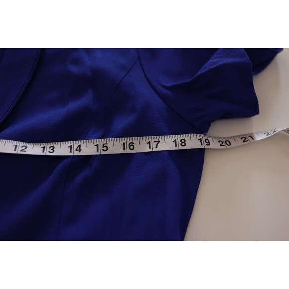 Vintage 80s 90s Tori Alexander Royal Blue Retro Button Down Embroidered Dress 10 - Picture 2 of 12